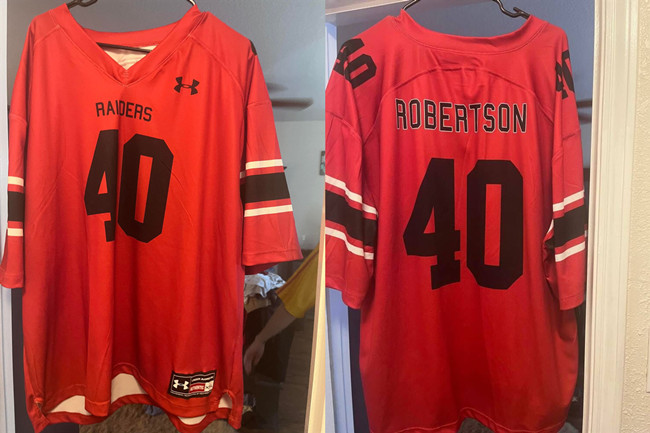 Men's Las Vegas Raiders #40 Amik Robertson Red Football Stitched Jersey